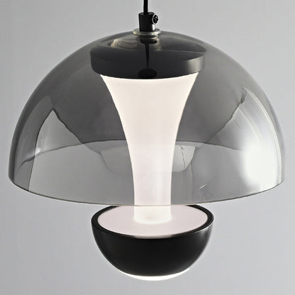 Modern Minimalist Round Dome Copper Glass Aluminum LED Pendant Light For Bedroom