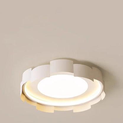 Modern Minimalist Round Flower Iron Acrylic LED Flush Mount Ceiling Light For Bedroom