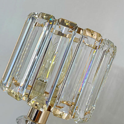 Contemporary Nordic Round Cylinder Iron Crystal 1-Light Wall Sconce Lamp For Living Room