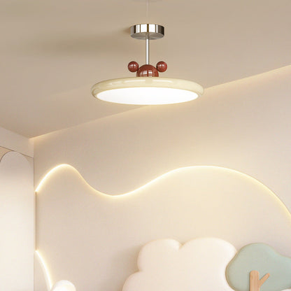 Contemporary Creative Round Disc Iron PE LED Pendant Light For Living Room