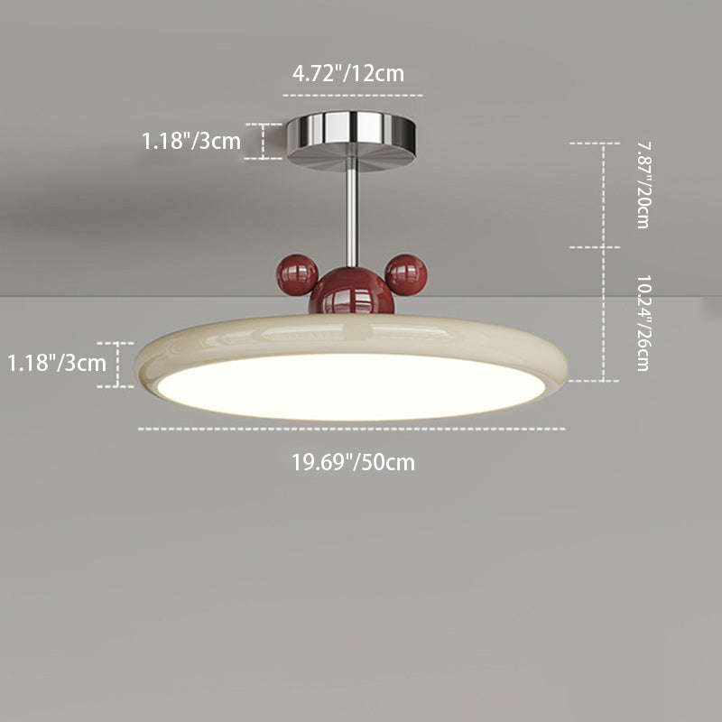 Contemporary Creative Round Disc Iron PE LED Pendant Light For Living Room