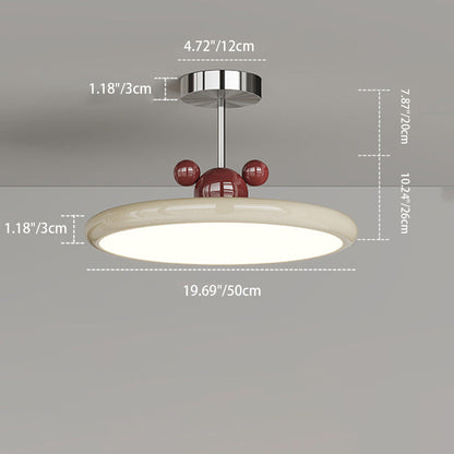 Contemporary Creative Round Disc Iron PE LED Pendant Light For Living Room