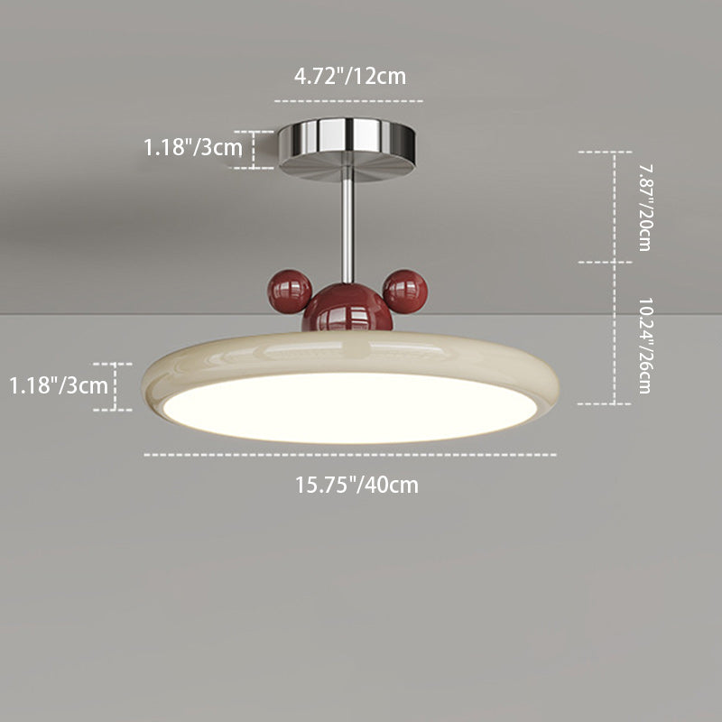 Contemporary Creative Round Disc Iron PE LED Pendant Light For Living Room