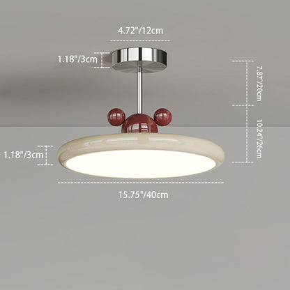 Contemporary Creative Round Disc Iron PE LED Pendant Light For Living Room