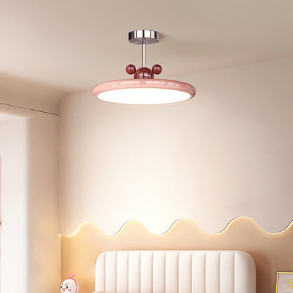 Contemporary Creative Round Disc Iron PE LED Pendant Light For Living Room