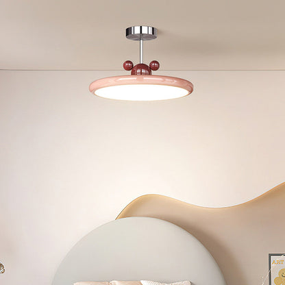 Contemporary Creative Round Disc Iron PE LED Pendant Light For Living Room
