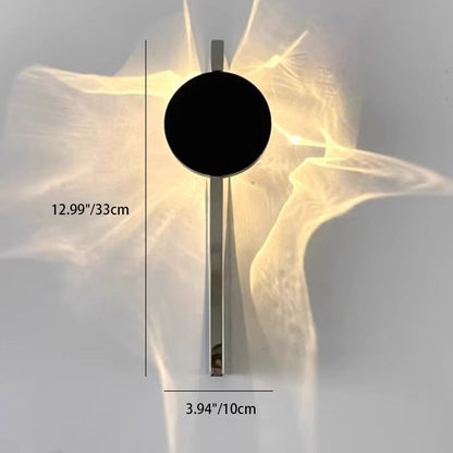 Contemporary Creative Rectangular Round Ripple Light Aluminum Stainless Steel Wall Sconce Lamp For Living Room