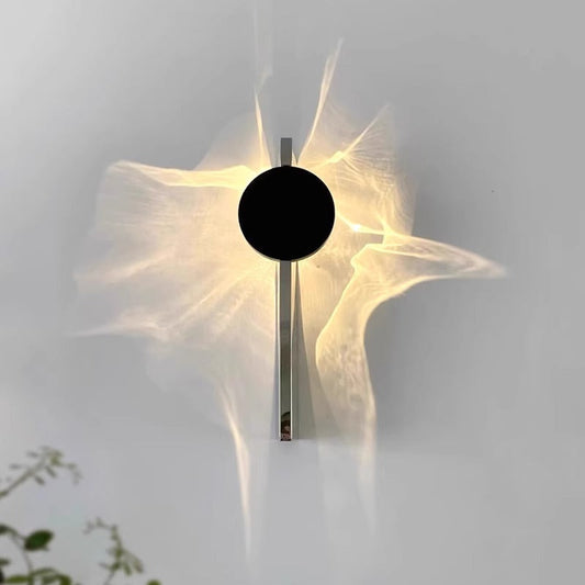 Contemporary Creative Rectangular Round Ripple Light Aluminum Stainless Steel Wall Sconce Lamp For Living Room
