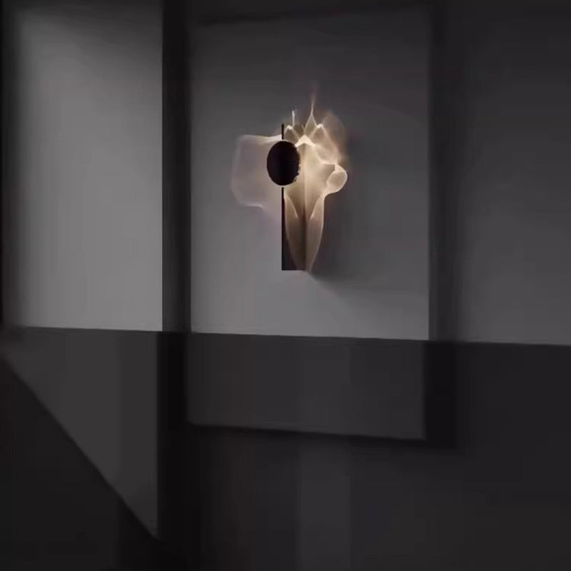 Contemporary Creative Rectangular Round Ripple Light Aluminum Stainless Steel Wall Sconce Lamp For Living Room