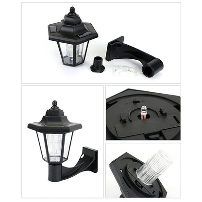 Modern Simplicity Solar Waterproof Hexagonal Plastic LED Wall Sconce Lamp For Outdoor Patio