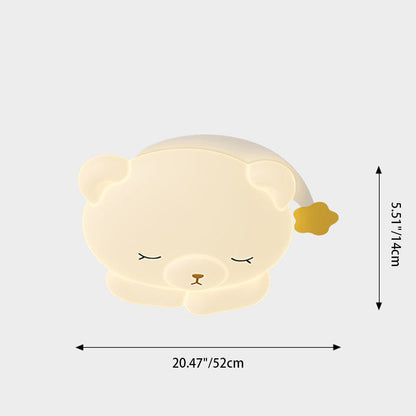 Contemporary Creative Kids Bear Iron PE Flush Mount Ceiling Light For Bedroom