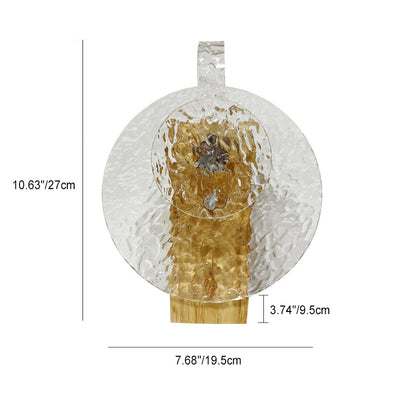 Contemporary Creative Rechargeable Round Water Ripple Light Shadow Wood Acrylic LED Table Lamp For Bedroom