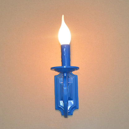 Traditional Vintage Candelabra Iron 1-Light Wall Sconce Lamp For Living Room