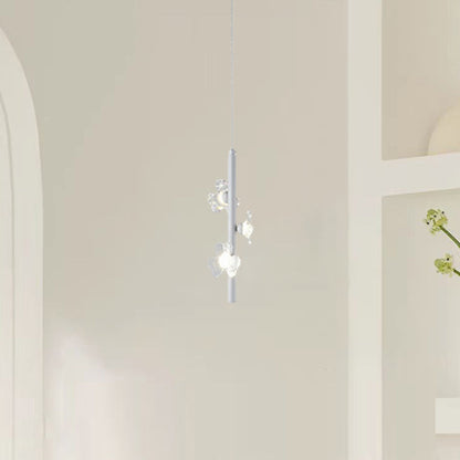 Contemporary Nordic Cylinder Flower Iron Acrylic LED Pendant Light For Bedroom