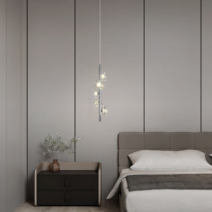 Contemporary Nordic Cylinder Flower Iron Acrylic LED Pendant Light For Bedroom