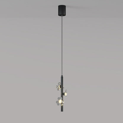 Contemporary Nordic Cylinder Flower Iron Acrylic LED Pendant Light For Bedroom