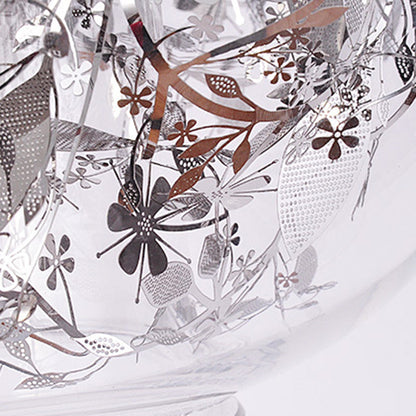 Contemporary Nordic Orb Snowflake Leaf Glass Shade Iron 1-Light Pendant Light For Living Room