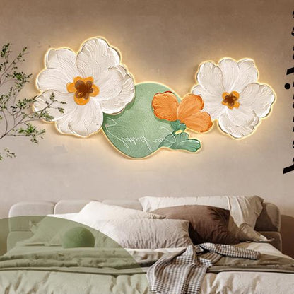 مصباح حائط LED من الأكريليك بتصميم زهرة زيتية حديثة لغرفة المعيشة 