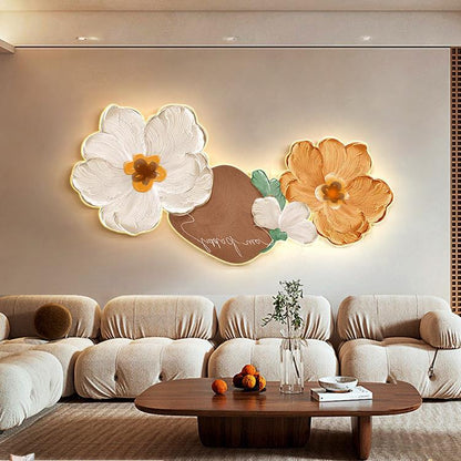 مصباح حائط LED من الأكريليك بتصميم زهرة زيتية حديثة لغرفة المعيشة 