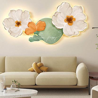 مصباح حائط LED من الأكريليك بتصميم زهرة زيتية حديثة لغرفة المعيشة 