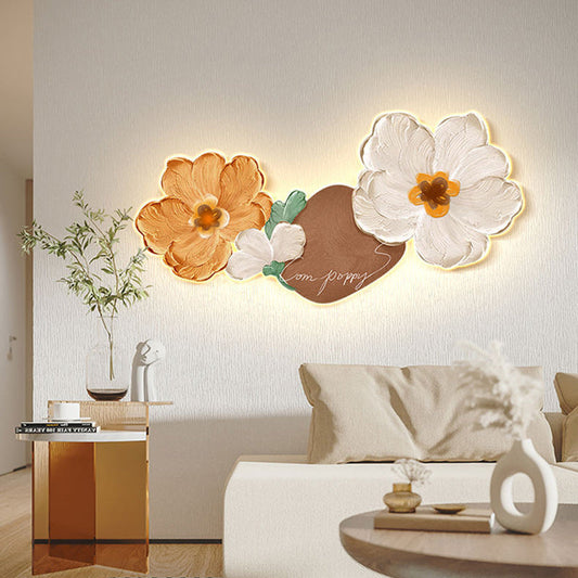 مصباح حائط LED من الأكريليك بتصميم زهرة زيتية حديثة لغرفة المعيشة 
