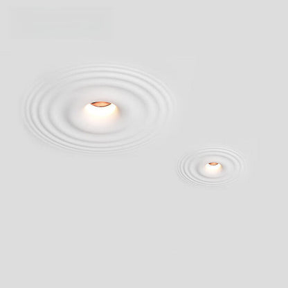 Modern Minimalist Round Water Ripple Iron Plaster LED Flush Mount Ceiling Light For Living Room