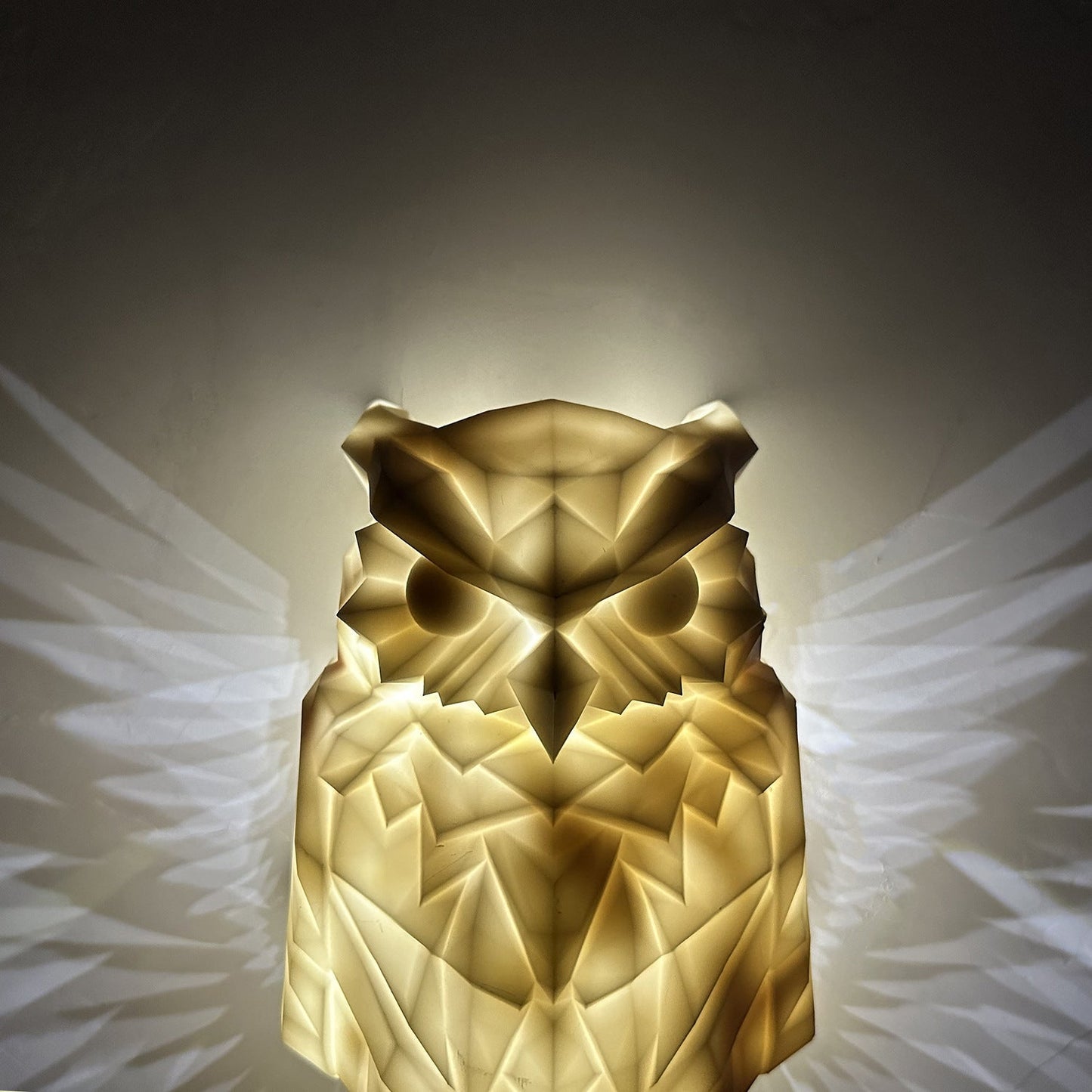 Contemporary Creative 3D Printed Eagle Owl Plastic LED Wall Sconce Lamp For Living Room