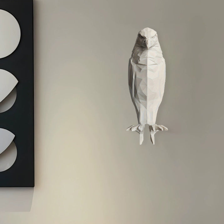 Contemporary Creative 3D Printed Eagle Owl Plastic LED Wall Sconce Lamp For Living Room