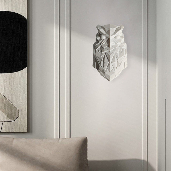 Contemporary Creative 3D Printed Eagle Owl Plastic LED Wall Sconce Lamp For Living Room
