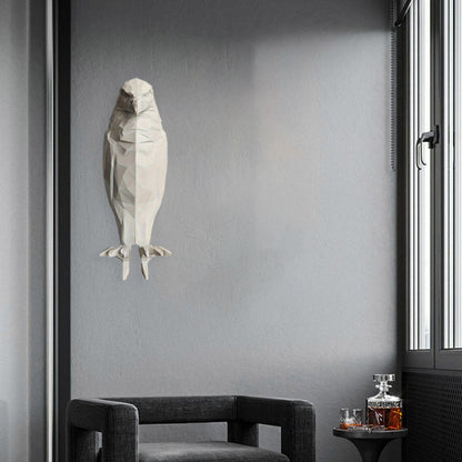 Contemporary Creative 3D Printed Eagle Owl Plastic LED Wall Sconce Lamp For Living Room
