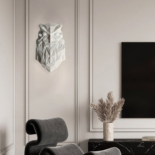 Contemporary Creative 3D Printed Eagle Owl Plastic LED Wall Sconce Lamp For Living Room