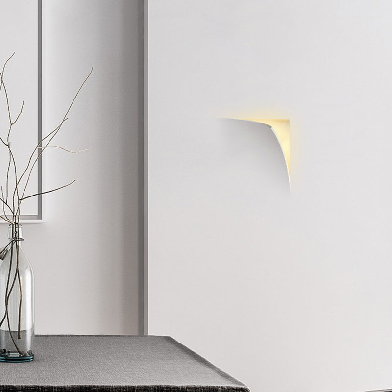 Modern Minimalist Square Opening Plaster 1-Light Wall Sconce Lamp For Living Room