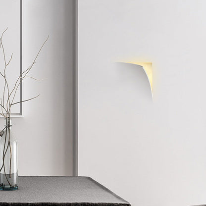 Modern Minimalist Square Opening Plaster 1-Light Wall Sconce Lamp For Living Room
