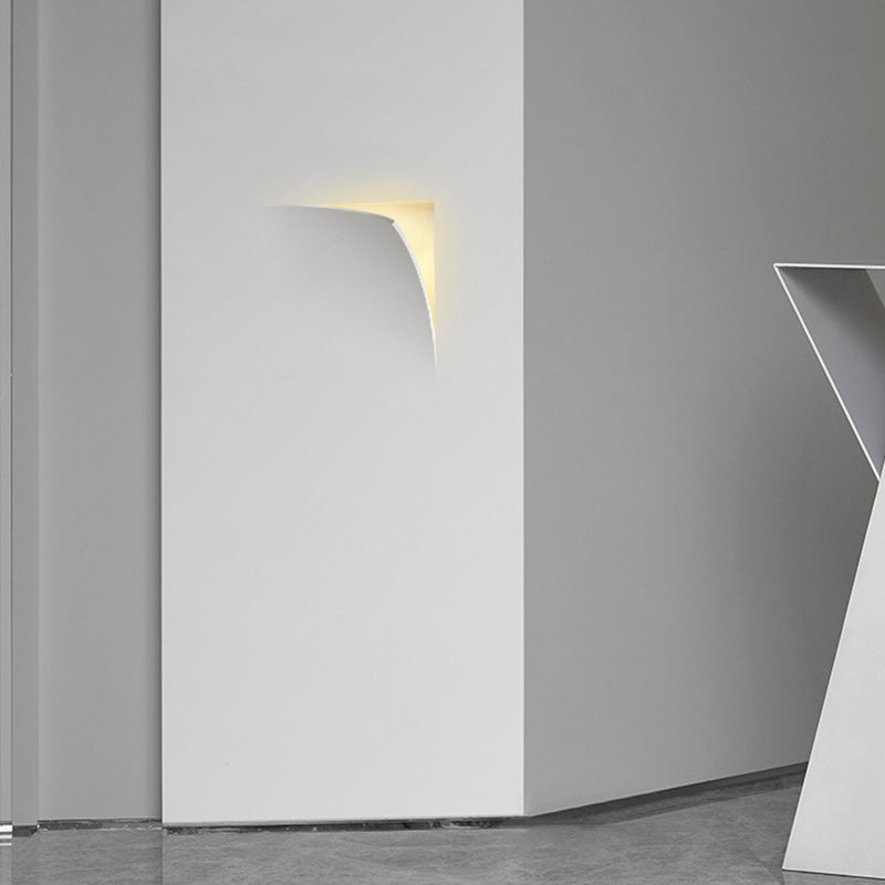 Modern Minimalist Square Opening Plaster 1-Light Wall Sconce Lamp For Living Room