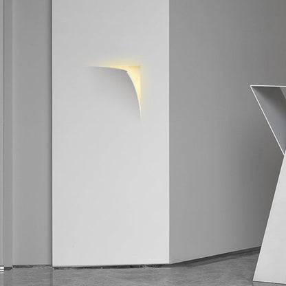 Modern Minimalist Square Opening Plaster 1-Light Wall Sconce Lamp For Living Room