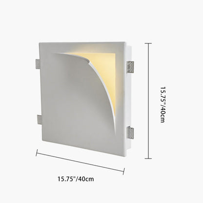 Modern Minimalist Square Opening Plaster 1-Light Wall Sconce Lamp For Living Room
