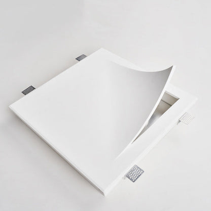 Modern Minimalist Square Opening Plaster 1-Light Wall Sconce Lamp For Living Room