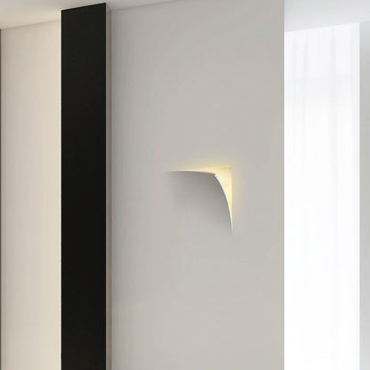 Modern Minimalist Square Opening Plaster 1-Light Wall Sconce Lamp For Living Room
