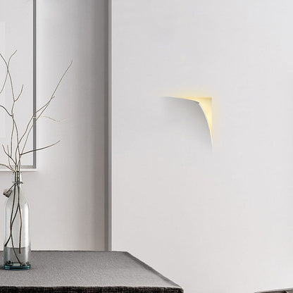 Modern Minimalist Square Opening Plaster 1-Light Wall Sconce Lamp For Living Room