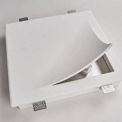 Modern Minimalist Square Opening Plaster 1-Light Wall Sconce Lamp For Living Room
