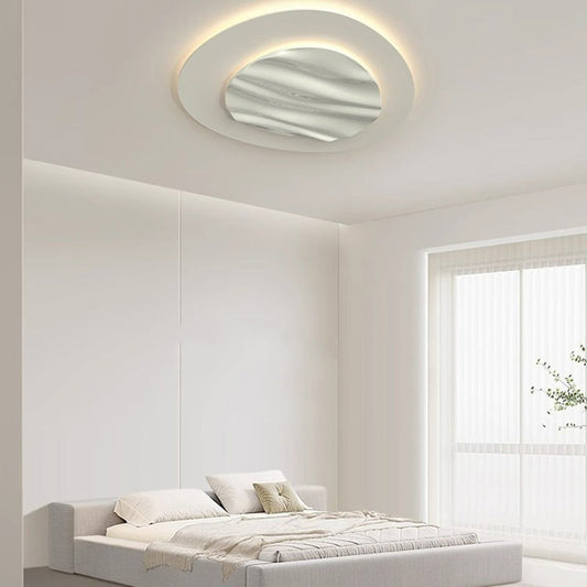 Modern Minimalist Triangle Round Square Rectangle Wave Hardware Polycarbonate LED Flush Mount Ceiling Light For Bedroom