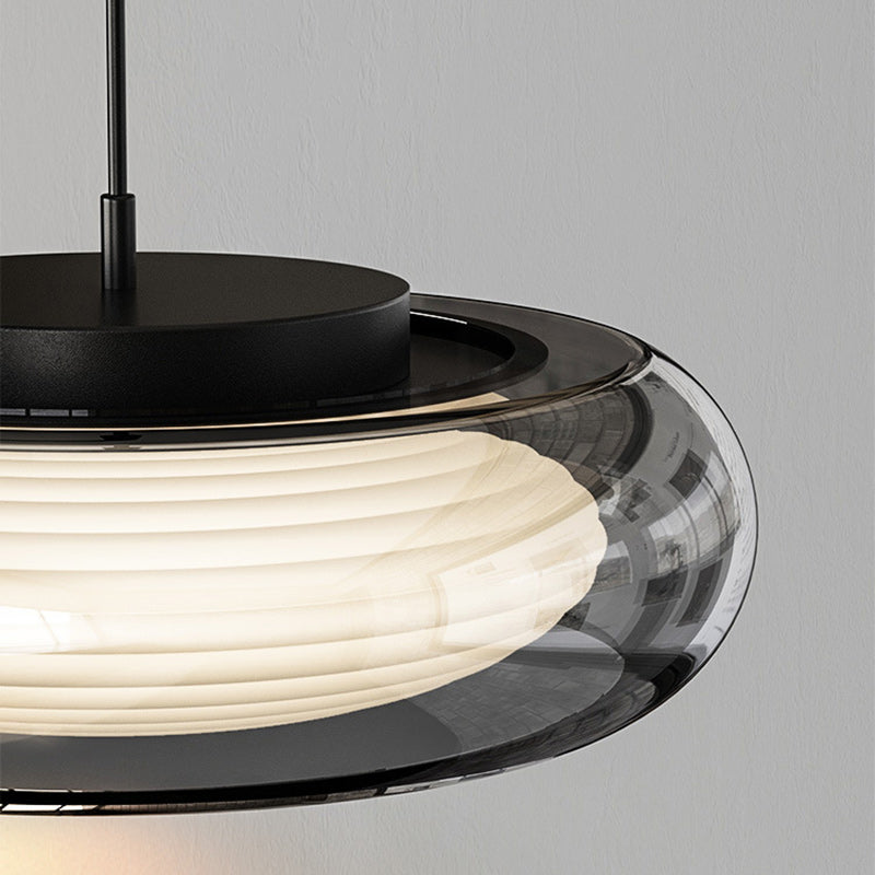 Modern Minimalist Curved Pole Round Iron Glass Shade Plastic LED Wall Sconce Lamp For Living Room