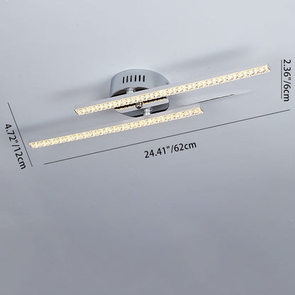 مصباح سقف LED شبه مسطح بإطار من الفولاذ المقاوم للصدأ طويل ومتوازي بتصميم عصري بسيط لغرفة المعيشة 