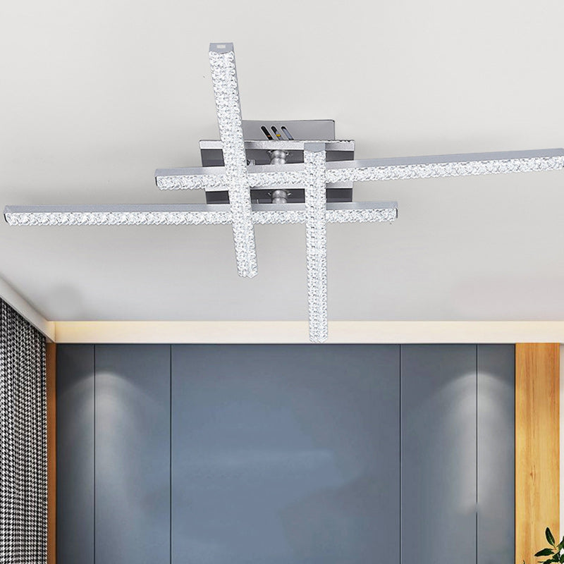 مصباح سقف LED شبه مسطح بإطار من الفولاذ المقاوم للصدأ بتصميم عصري بسيط مع غطاء أكريليك لغرفة المعيشة 