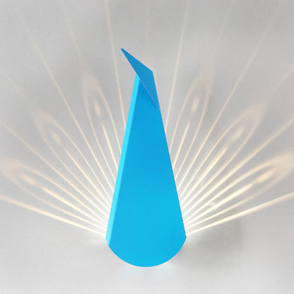 Contemporary Creative Triangle Peacock Shape Scattered Light Iron Shade LED Wall Sconce Lamp For Living Room