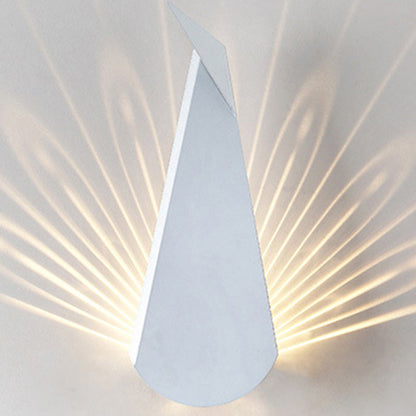 Contemporary Creative Triangle Peacock Shape Scattered Light Iron Shade LED Wall Sconce Lamp For Living Room