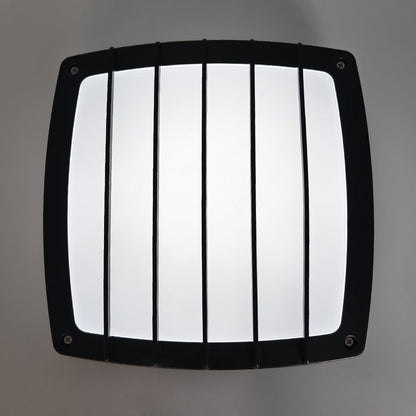Traditional Vintage Waterproof Square Striped Aluminum PVC LED Flush Mount Ceiling Light For Living Room