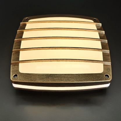 Traditional Vintage Waterproof Square Striped Aluminum PVC LED Flush Mount Ceiling Light For Living Room