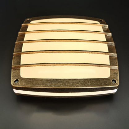 Traditional Vintage Waterproof Square Striped Aluminum PVC LED Flush Mount Ceiling Light For Living Room