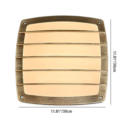Traditional Vintage Waterproof Square Striped Aluminum PVC LED Flush Mount Ceiling Light For Living Room
